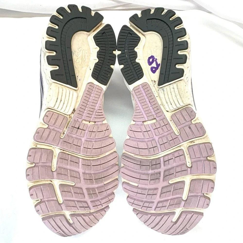 Brooks Adrenaline GTS 19 Shoes Womens 9.5 B Gray Purple‎ Running Sneaker Support